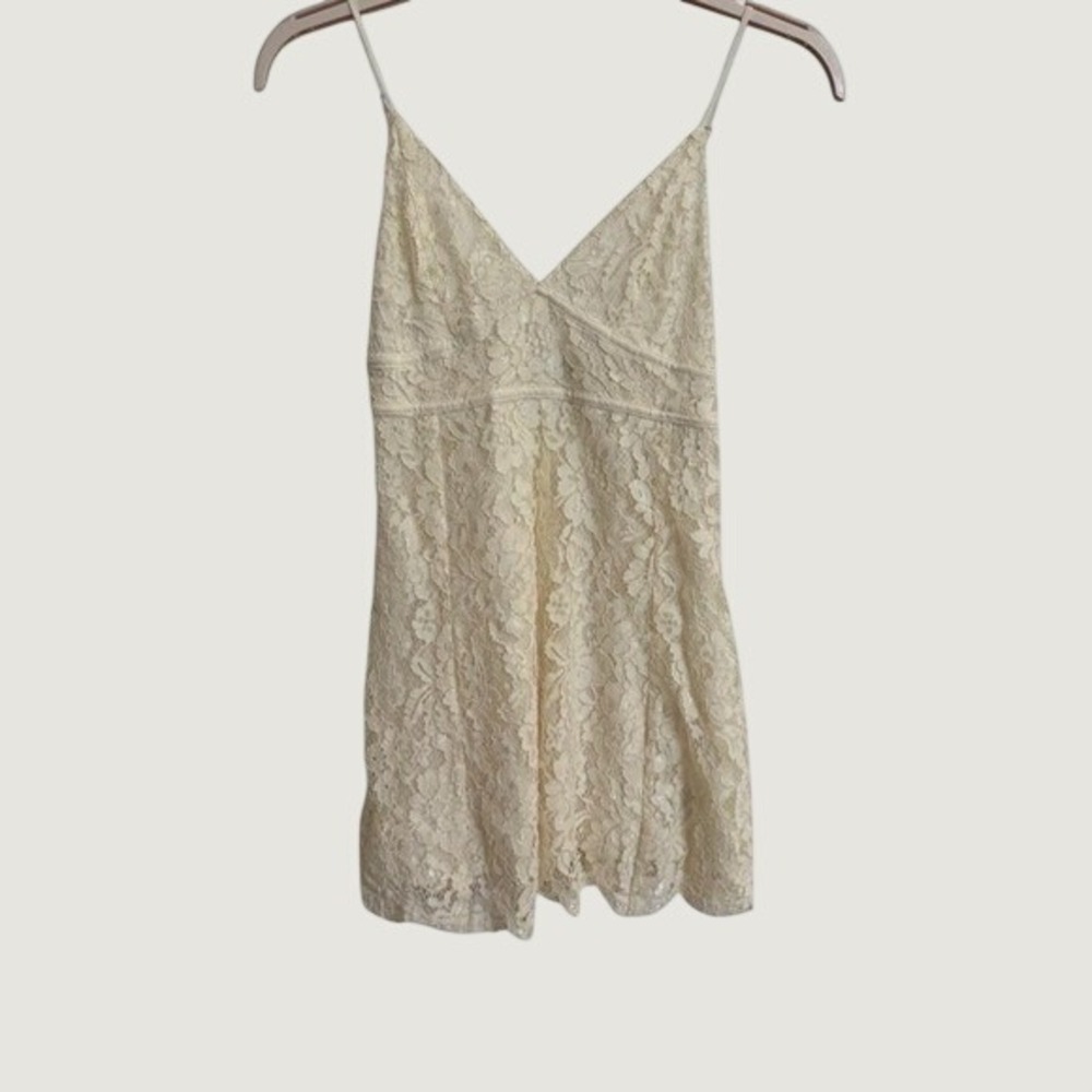 Kimchi Blue Ivory Lace Slip Dress Mini Coquette Cottagecore Rush Week XS - Picture 2 of 7